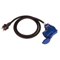   CEE-Adapterleitung Weingärtner Kabel, 1,5 m mit Schutzkontakstecker und CEE-Winkelkupplung mit Schutzkontaktsteckdose