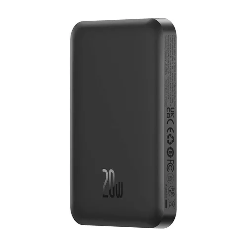Baseus mágneses mini powerbank, 5000 mAh, USB-C, 20 W (fekete)
