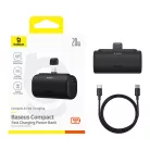 Baseus Compact powerbank 5000 mAh, 20 W, USB-C, fekete