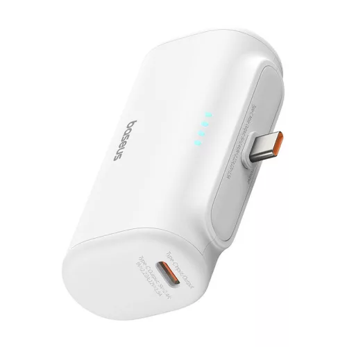 Baseus Compact 5000 mAh 20 W USB-C powerbank, fehér