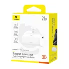 Baseus Compact 5000 mAh 20 W USB-C powerbank, fehér