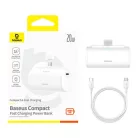Baseus Compact 5000 mAh 20 W USB-C powerbank, fehér