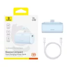 Baseus Compact 5000 mAh 20 W powerbank Lightning-csatlakozóval, kék