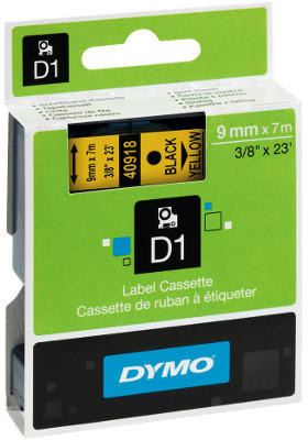 Dymo 40918 sárga alapon fekete eredeti feliratozó szalag (S0720730)