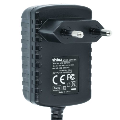 VHBW Mini USB Töltő Mitac Mio, Asus, Creative, E-Ten készülékekhez - 1,0 A / 5 V