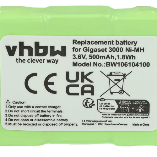 VHBW Vezetékes telefon akku Siemens V30145-K1310-X143 - 500 mAh 3,6 V NiMH