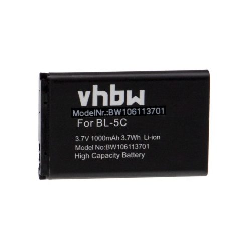 VHBW Mobile Phone Battery for Alcatel RTR001F01, 3BN67332AA, 10000058 - 1000 mAh 3.7 V Li-Ion