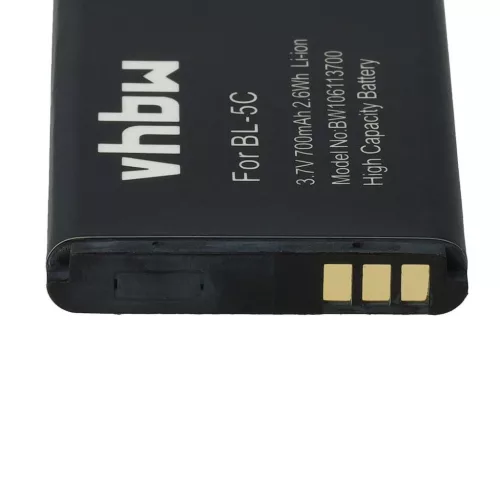 VHBW Mobiltelefon Akku Nokia BL-5CA für Telefon - 700 mAh 3,7 V Li-Ion