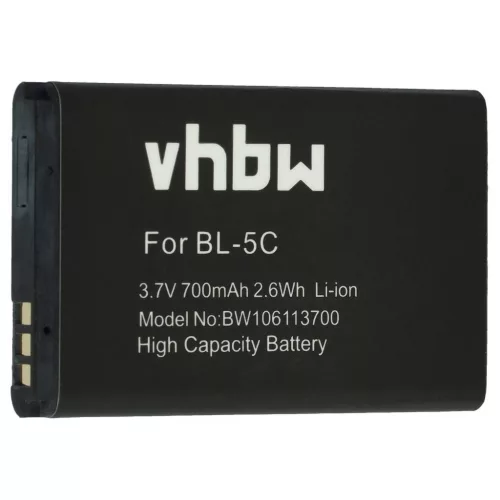 VHBW Mobiltelefon Akku Nokia BL-5CA für Telefon - 700 mAh 3,7 V Li-Ion