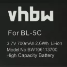 VHBW Mobiltelefon Akku Nokia BL-5CA für Telefon - 700 mAh 3,7 V Li-Ion