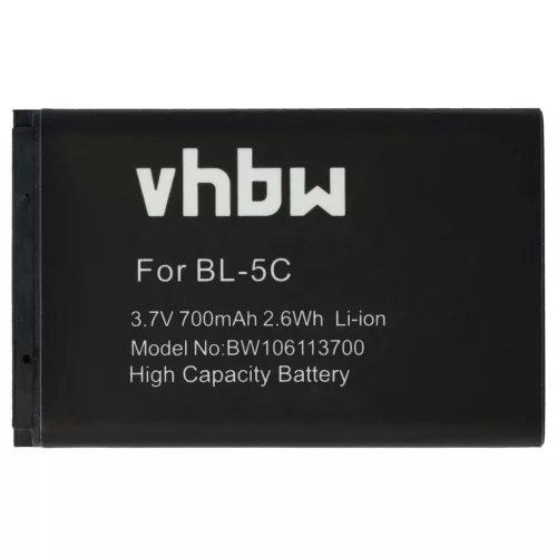 VHBW Mobiltelefon Akku Nokia BL-5CA für Telefon - 700 mAh 3,7 V Li-Ion