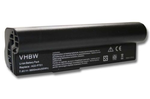 Notebook akkumulátor  Asus A22-701, P22-900, A22-700 - 8800 mAh 7,4 V Li-Ion, fekete