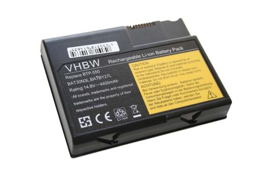 VHBW Notebook Battery BAT-30N, BAT30N3L, BT.A0101.001, BT.A0101.002 - 4400 mAh 14.8 V Li-Ion, black