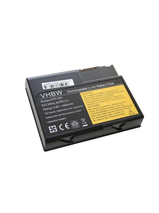 Notebook akkumulátor  BAT-30N, BAT30N3L, BT.A0101.001, BT.A0101.002 - 4400 mAh 14,8 V Li-Ion, fekete