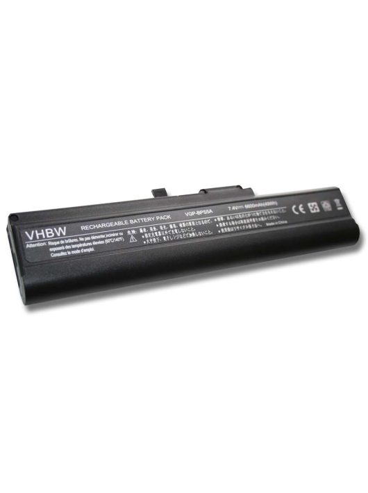 Notebook akkumulátor  Sony VGP-BPS5, VGP-BPL5, VGP-BPL5A, VGP-BPS5A - 6600 mAh 7,4 V Li-Ion, fekete