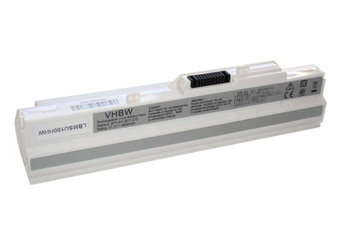 Notebook akkumulátor  40025611, 3715A-MS6837D1, 14L-MS6837D1 - 6600 mAh 11,1 V Li-Ion, fehér