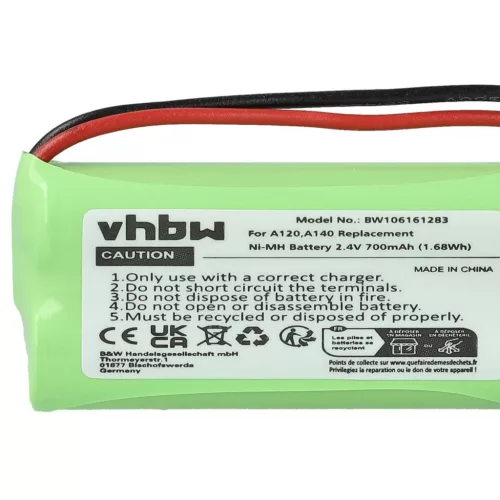 VHBW Vezetékes telefon akku 55AAAHR2BMX, 220382C1, 220436C1, 41AAAH2BMX - 700 mAh 2,4 V NiMH