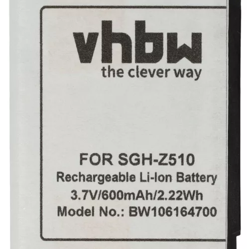 VHBW Mobile Phone Battery for Samsung BST4048BES/STD - 600 mAh 3.7 V Li-Ion