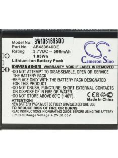   Mobiltelefon akkumulátor  Samsung AB483640DE készülékhez - 650 mAh 3,7 V Li-Ion