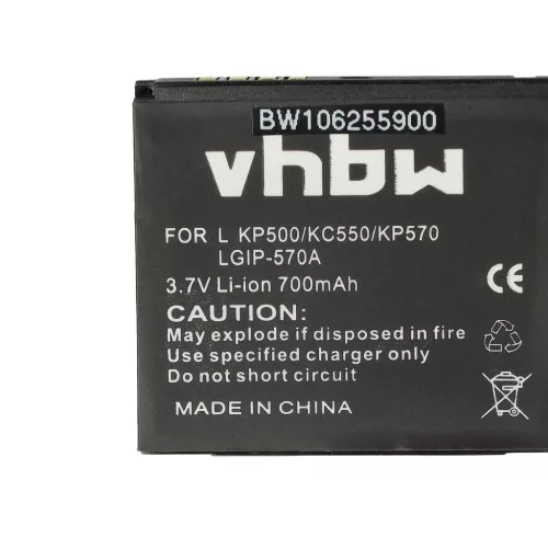 VHBW Mobile Phone Battery for LG IP-570A - 700 mAh 3.7 V Li-Ion