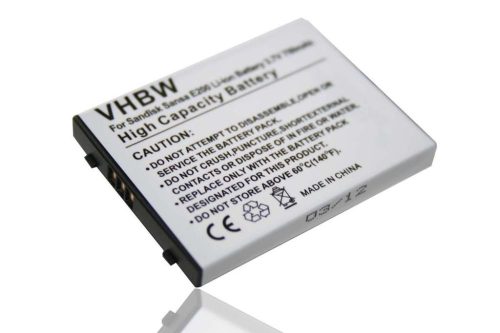 MP3-lejátszó akku SanDisk Sansa E200, E250, E260, E270, E280-hoz - 750 mAh 3,7 V Li-Ion