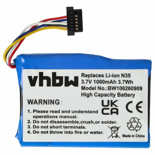 VHBW GPS Akku Acer, Typhoon, Yakumo - 1000 mAh 3,7 V Li-Ion