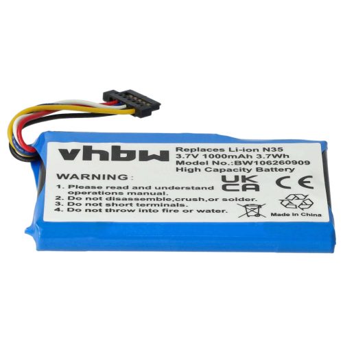 VHBW GPS Akku Acer, Typhoon, Yakumo - 1000 mAh 3,7 V Li-Ion