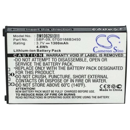 VHBW Mobile Phone Battery for Asus 07G0166B3450, SBP-09 - 1300 mAh 3.7 V Li-Ion - Smartphone Battery