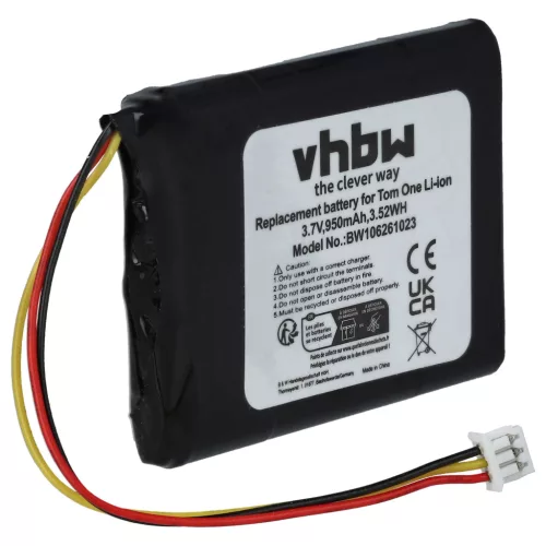 VHBW GPS Battery Maxwell IPC653443 replacement - 950 mAh 3.7 V Li-Ion