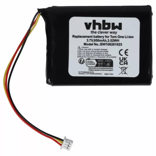 VHBW GPS Battery Maxwell IPC653443 replacement - 950 mAh 3.7 V Li-Ion