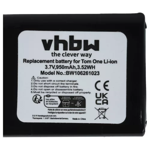 VHBW GPS Battery Maxwell IPC653443 replacement - 950 mAh 3.7 V Li-Ion