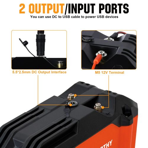 Eco-Worthy 12.8V 20Ah LiFePO4 Lítium akkumulátor (BMS védelemmel, kültéri) elektromos eszközökhöz