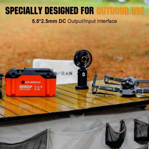 Eco-Worthy 12.8V 20Ah LiFePO4 Lítium akkumulátor (BMS védelemmel, kültéri) elektromos eszközökhöz