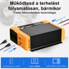 ECO-WORTHY 2000W 12V–230V tiszta szinuszhullámú inverter + külső kijelző + akkumulátor kábel + 200A biztosíték