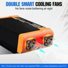 ECO-WORTHY 2000W 12V–230V tiszta szinuszhullámú inverter + külső kijelző + akkumulátor kábel + 200A biztosíték