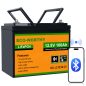   Eco-Worthy 12V 100Ah LiFePO4 lítium-vasfoszfát akkumulátor Bluetooth kapcsolattal - lakóautókhoz, hajókhoz, napelemes off-grid rendszerekhez