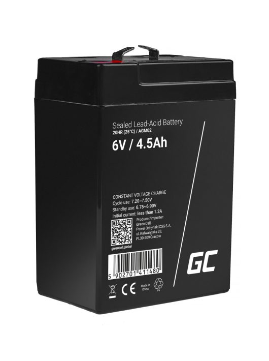  AGM zselés akkumulátor / akku 6V 4.5Ah AGM02