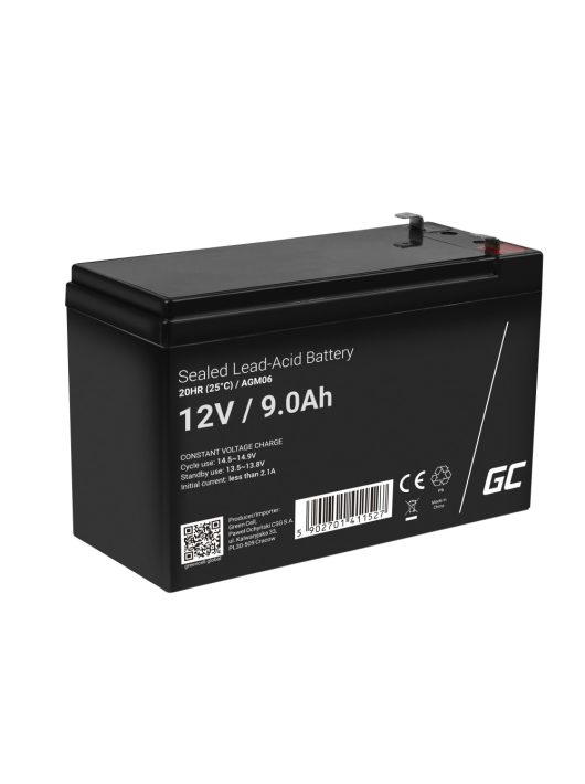 AGM VRLA gondozásmentes ólom akkumulátor / akku 12V 9Ah AGM06 UPS szünetmentes tápegységekhez
