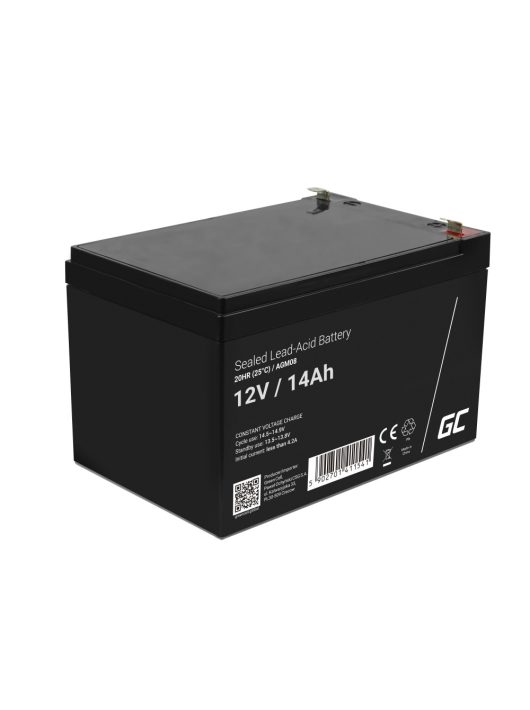 AGM VRLA gondozásmentes ólom akkumulátor / akku 12V 14Ah AGM08 riasztókhoz, pénztárgépekhez, játékokhoz