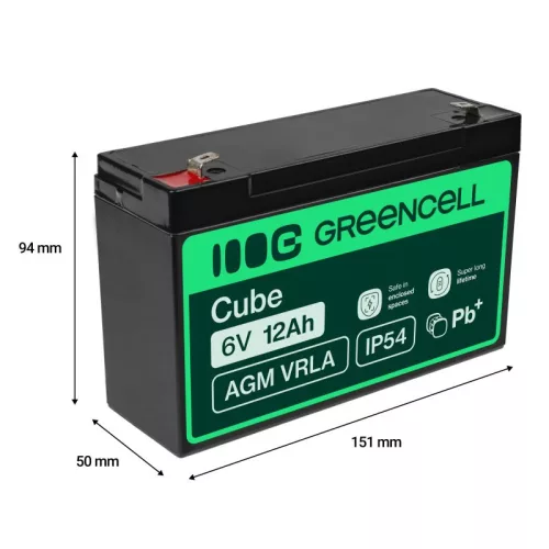 AGM VRLA maintenance-free lead-acid battery / battery 6V 12Ah AGM01 for alarms, cash registers, toys