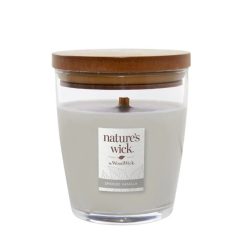   WoodWick Nature's Wick geräucherte Vanille – mittelgroße Duftkerze, 1 Holzdocht, 284 g