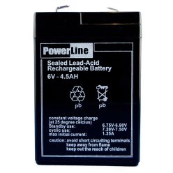   Lead-acid battery, 6 V/4,5 Ah for IVT lamps PL 850 3 W, PL-850 5.5 W, PL-838LB