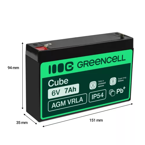AGM VRLA maintenance-free lead-acid battery / battery 6V 7Ah AGM12 for alarms, cash registers, toys