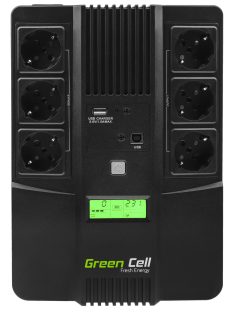   Green Cell UPS Szünetmentes tápegység AiO 600VA LCD kijelző UPS06