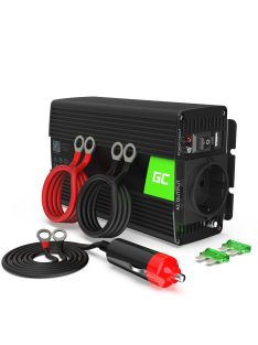   Green Cell Autós Inverter 24V-ról 230V-ra (feszültség növelő) 300W/600W Módosított szinuszhullám INV02DE buszhoz, kamionhoz, teherautóhoz