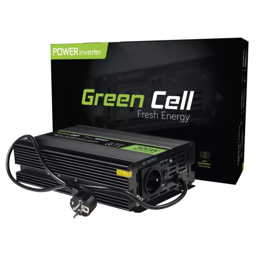 Green Cell Inverter 12V - 230V voltage converter Pure sine wave 300W/600W INV07 for central heating pumps
