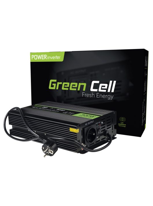 Green Cell Inverter 12V - 230V feszültségátalakító központi fűtés szivattyúkhoz tiszta szinuszos 300W/600W INV07