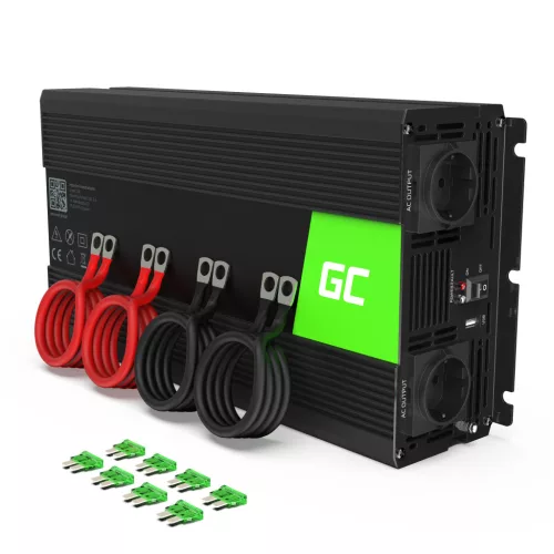 Green Cell Auto Inverter 12V auf 230V (Spannungswandler) 2000W/4000W Reiner Sinus INV11 für PKW, Wohnmobil, Wohnwagen