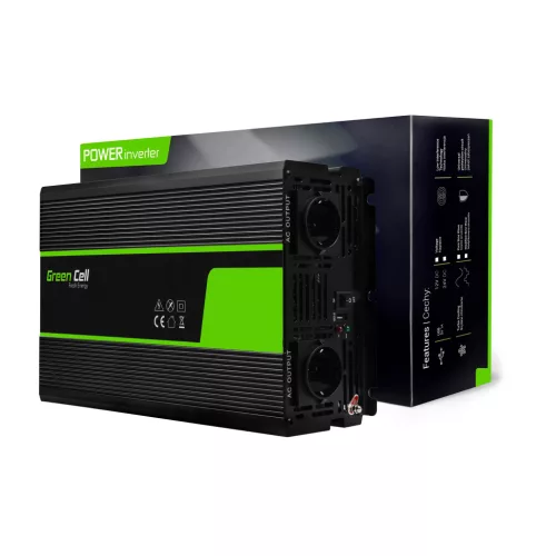 Green Cell Auto Inverter 12V auf 230V (Spannungswandler) 2000W/4000W Reiner Sinus INV11 für PKW, Wohnmobil, Wohnwagen
