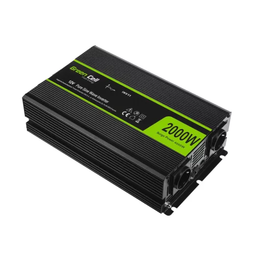 Green Cell Auto Inverter 12V auf 230V (Spannungswandler) 2000W/4000W Reiner Sinus INV11 für PKW, Wohnmobil, Wohnwagen